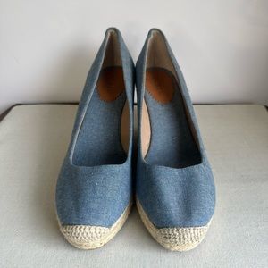 J.Crew Women’s Seville Wedges in Canvas | Size: 10 | Color: Light Blue